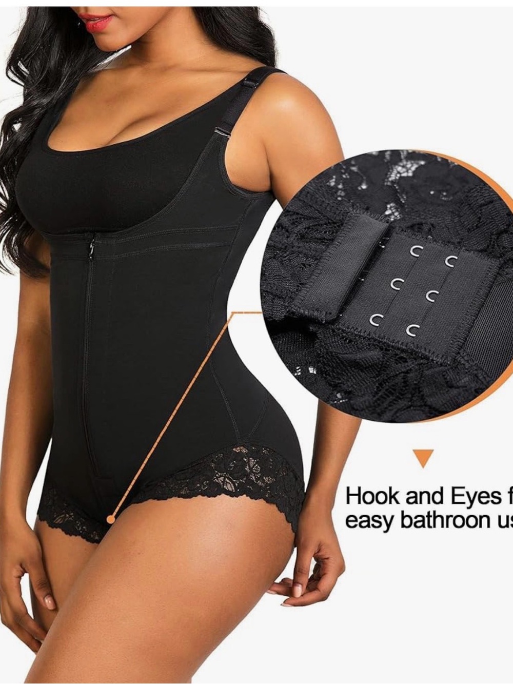 Sculpting High-Waist Beige Bodysuit Shapewear with Front Zip - Picture 3 of 5